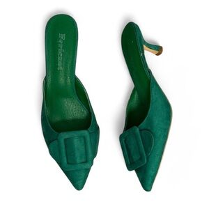 Green Kitten Heels